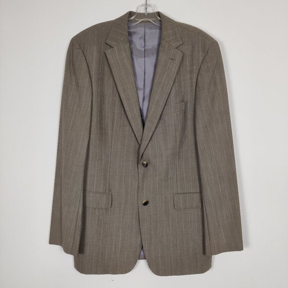 Hugo Boss Men's Pin Striped Blazer Jacket Size 44 Slim Fit Wool Quiet Luxury - Picture 1 of 8